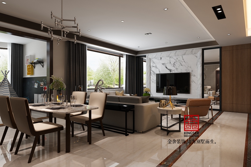 國賓壹號160平米現(xiàn)代簡約風格裝修效果圖