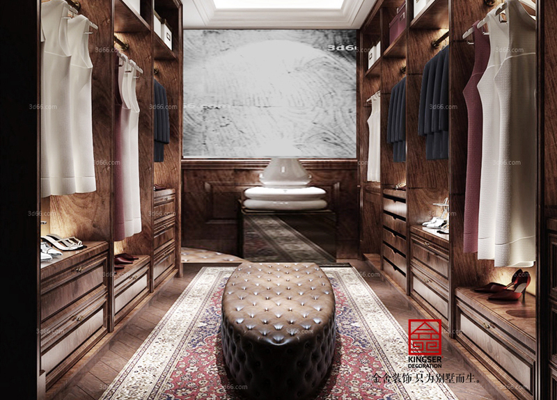 長久中心洋房裝修-美式風格-衣帽間