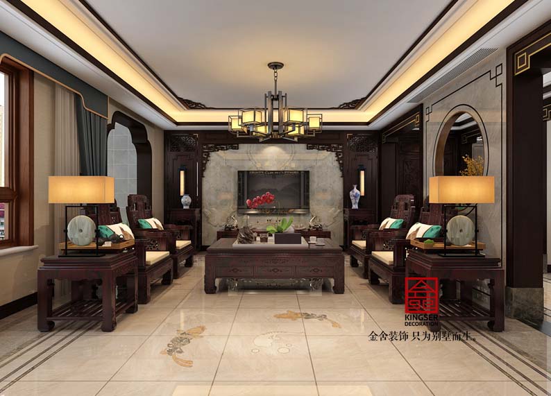 國賓壹號192平米新中式風格裝修效果圖