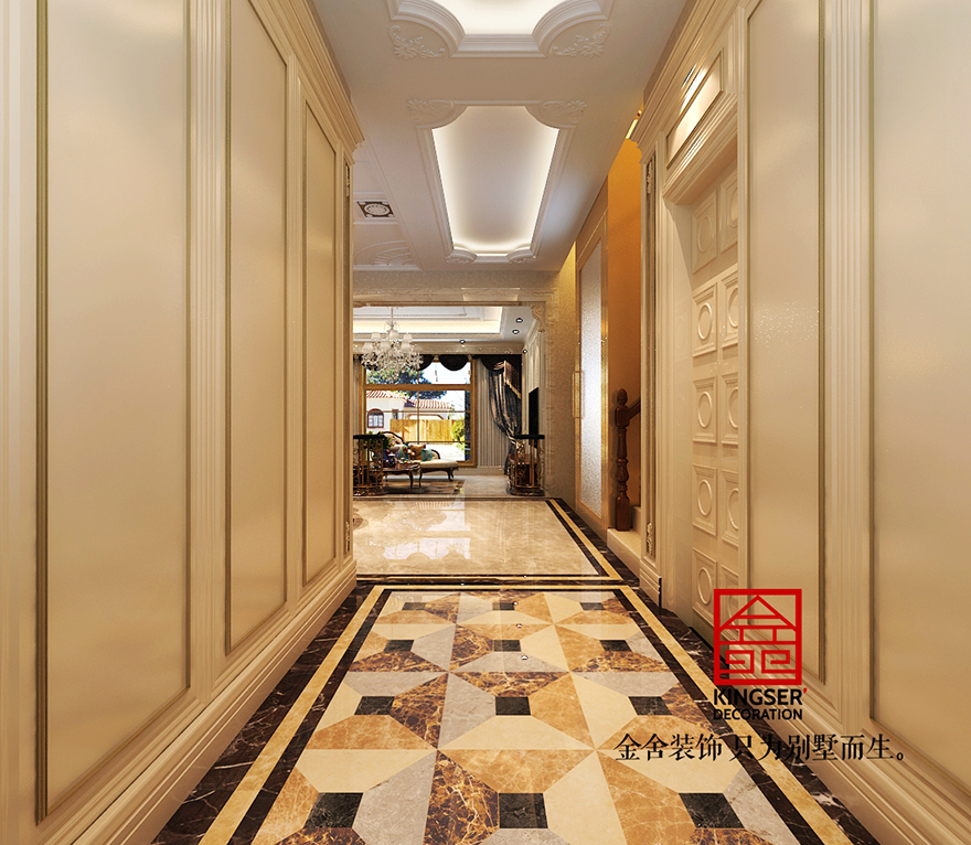 原河名墅別墅裝修-美式風格-玄關