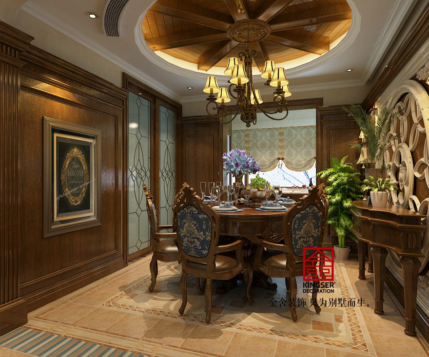 鑫界王府400平米古典美式風格裝修設計