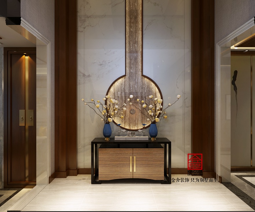 鑫界王府500平米別墅新中式裝修設(shè)計