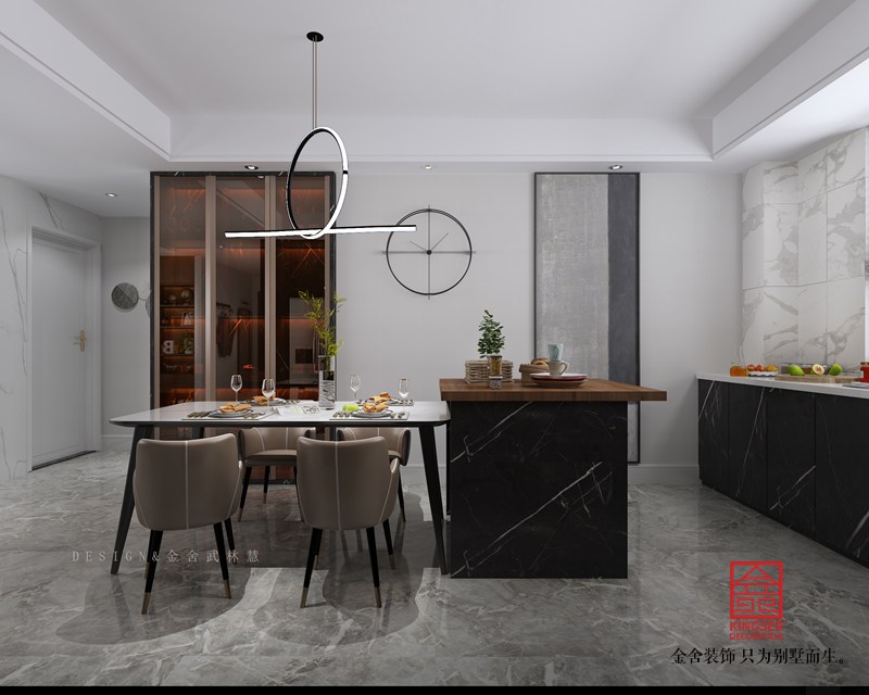 保利拉菲公館裝修-現(xiàn)代風格-餐廳