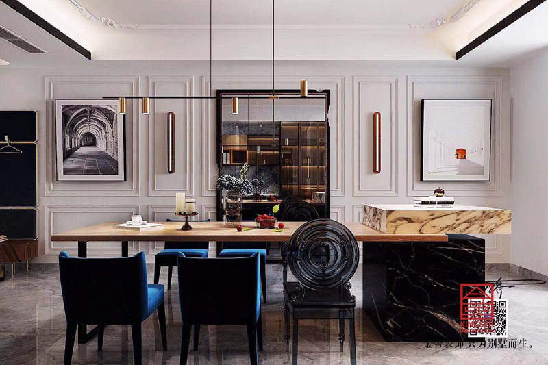 融創(chuàng)中心180平米裝修-港式風格-餐廳