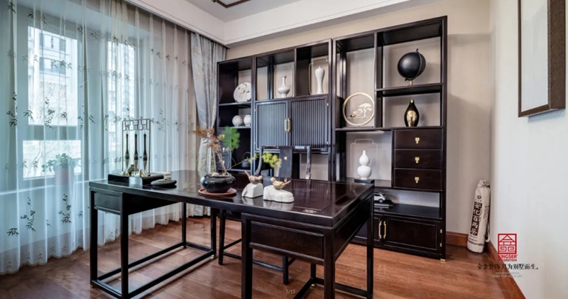 天山國賓壹號188平米新中式風(fēng)格裝修實景