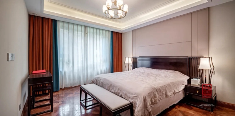 天山國賓壹號188平米新中式風(fēng)格裝修實景