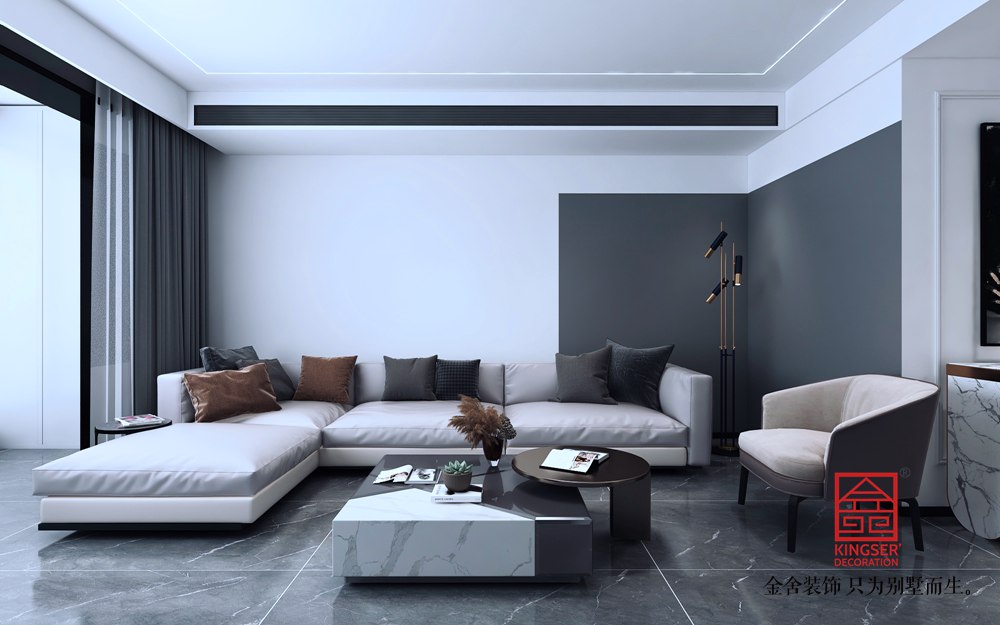 尚賓城173平米裝修-現代簡約-客廳