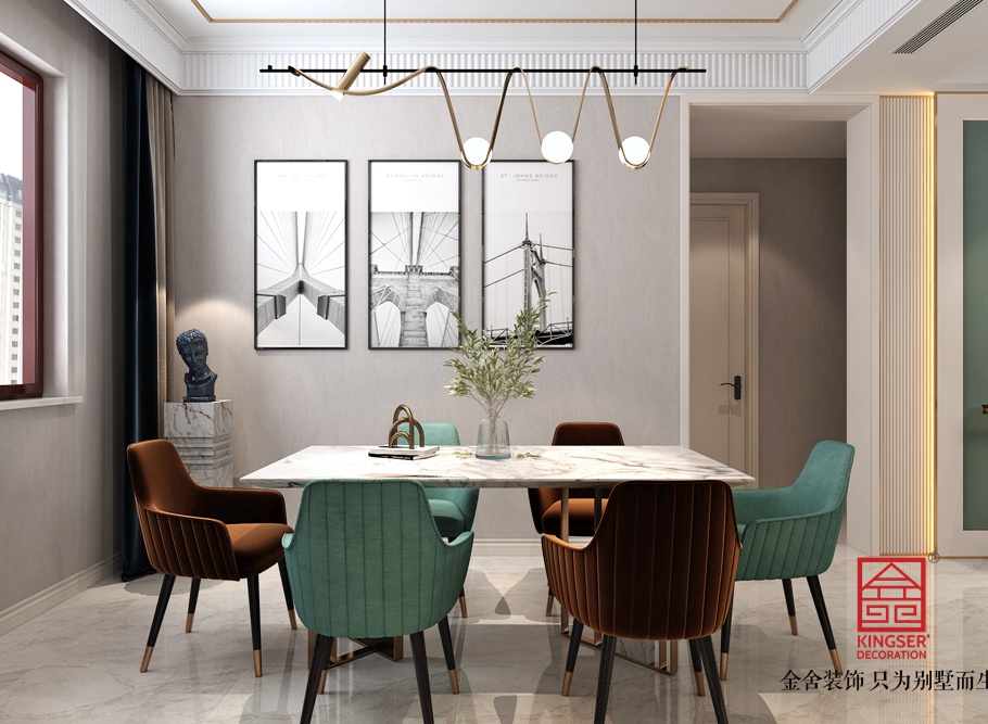 國赫天著150平米裝修-現(xiàn)代風格-餐廳