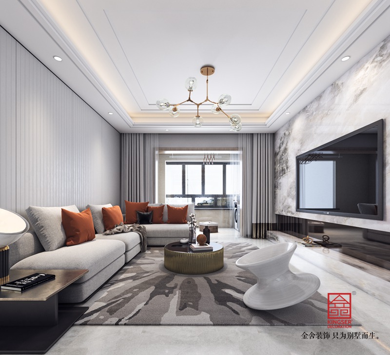 瀚林甲地130平米裝修-簡約風(fēng)格-客廳