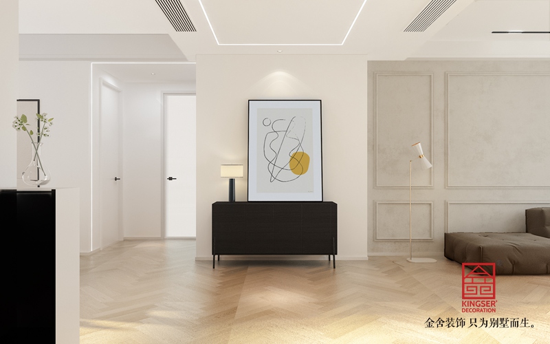 融創(chuàng)中心180平米現代極簡風格裝修-玄關