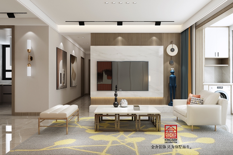 遠洋晟庭現(xiàn)代風格裝修設計-客廳