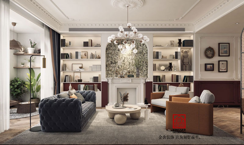 融創(chuàng)中心復古風格裝修-客廳