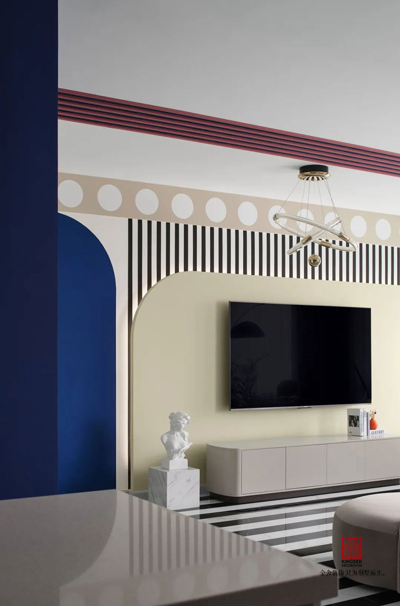 秀水名邸120㎡孟菲斯風(fēng)格裝修設(shè)計