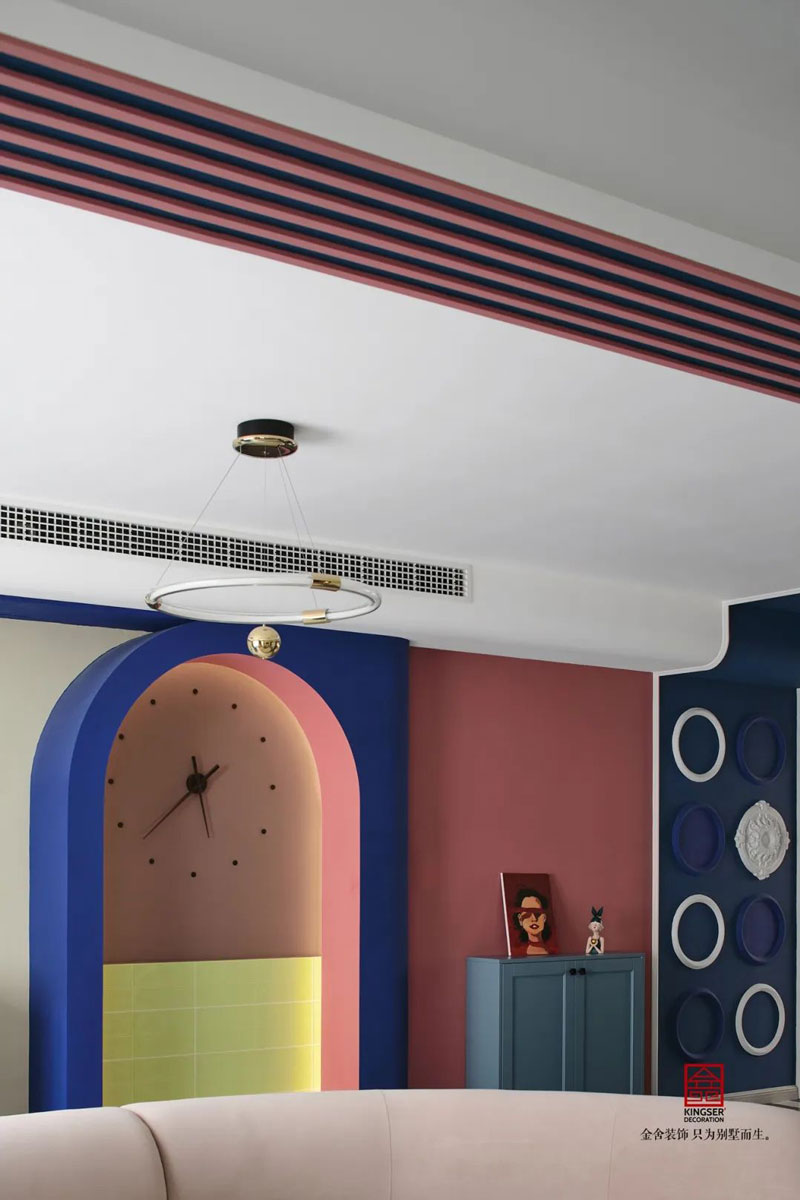 秀水名邸120㎡孟菲斯風(fēng)格裝修設(shè)計