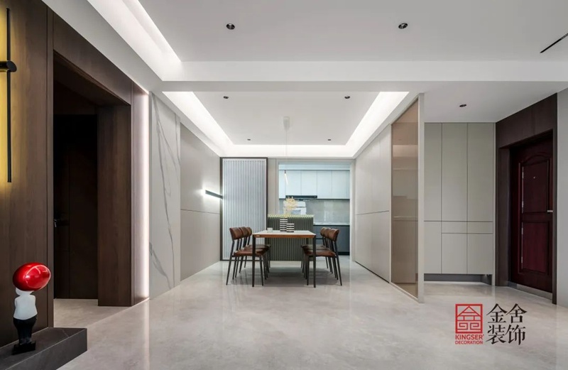 石家莊學校公寓裝修160㎡現(xiàn)代輕奢實景圖