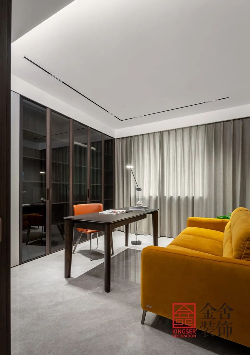 石家莊學校公寓裝修160㎡現(xiàn)代輕奢實景圖