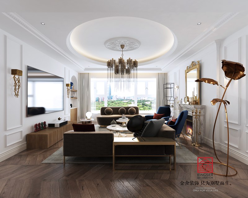 恒大華府280㎡現(xiàn)代法式風格裝修效果圖