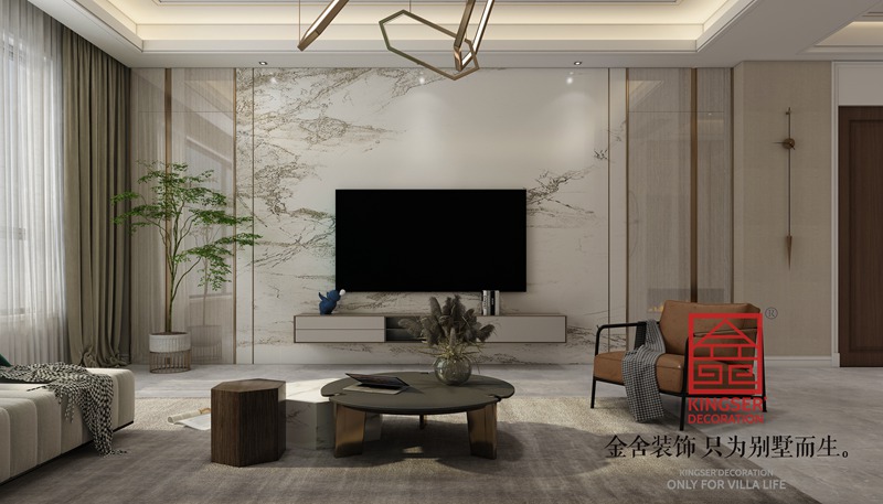 國赫天著現(xiàn)代風格電視墻裝修效果圖