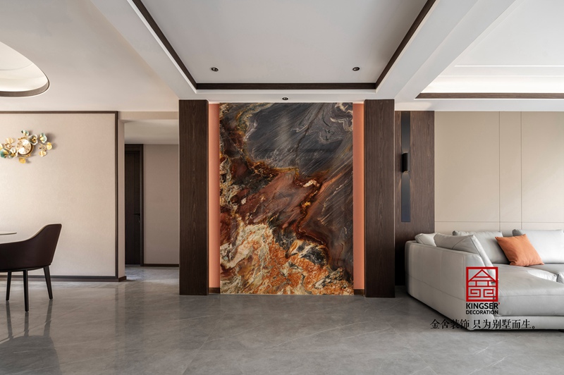 榮盛華府現(xiàn)代輕奢風格玄關裝修實景