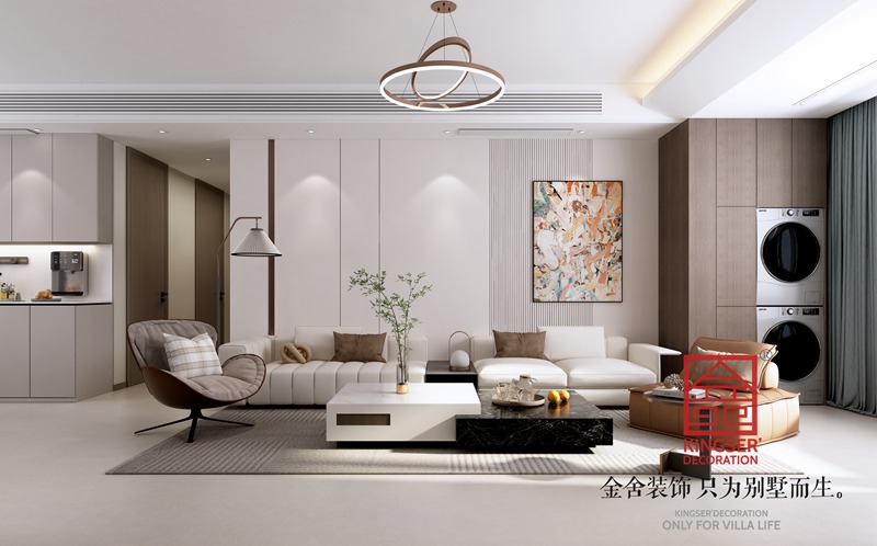 盛邦九號院現(xiàn)代簡約風格客廳裝修設計