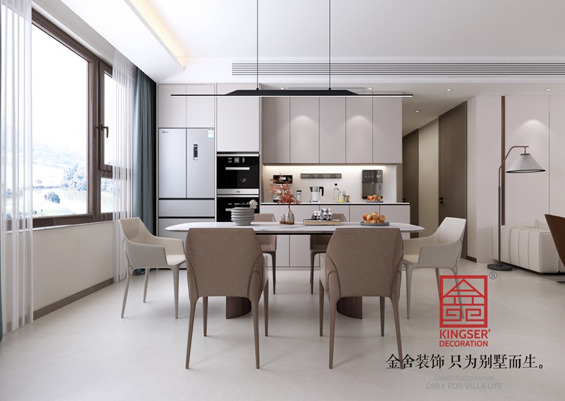 盛邦九號院現(xiàn)代簡約風格餐廳裝修設計