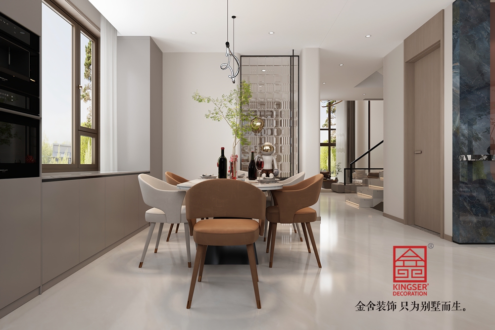 金碧天下別墅400平米現(xiàn)代風格裝修-餐廳