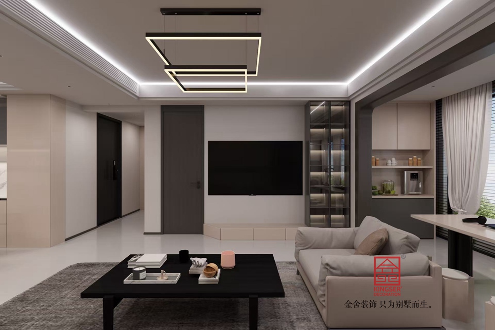 高新苑193平米現(xiàn)代簡(jiǎn)約風(fēng)格裝修-客廳