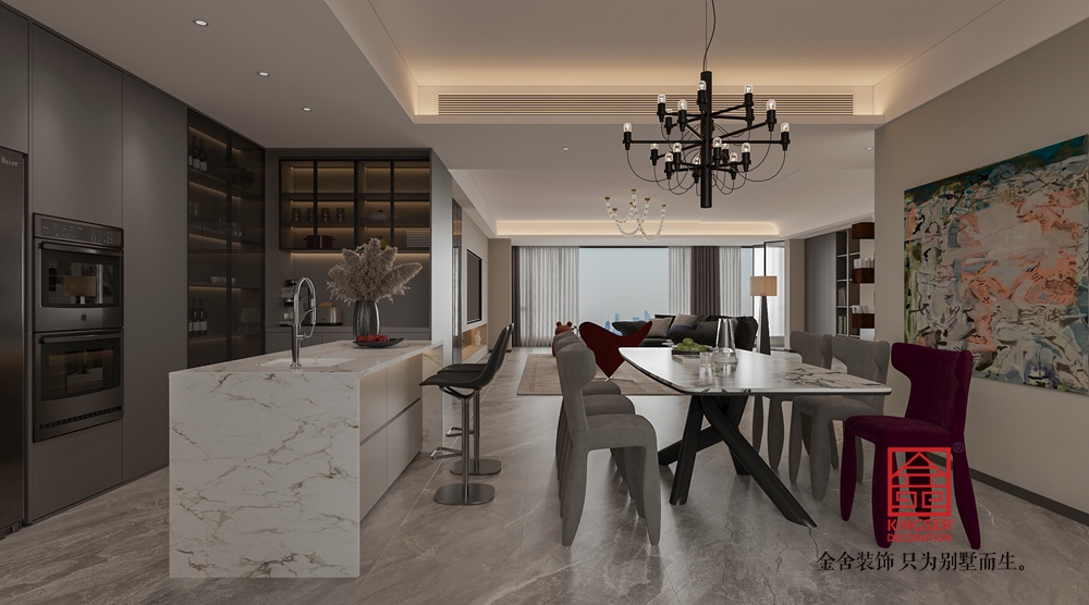 高新苑269平米現(xiàn)代簡(jiǎn)約裝修-餐廳